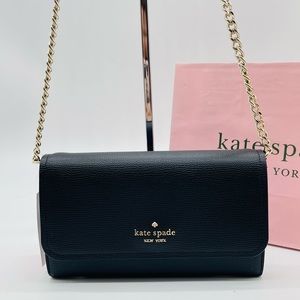 Kate Spade Chain Wallet Crossbody Bag Black